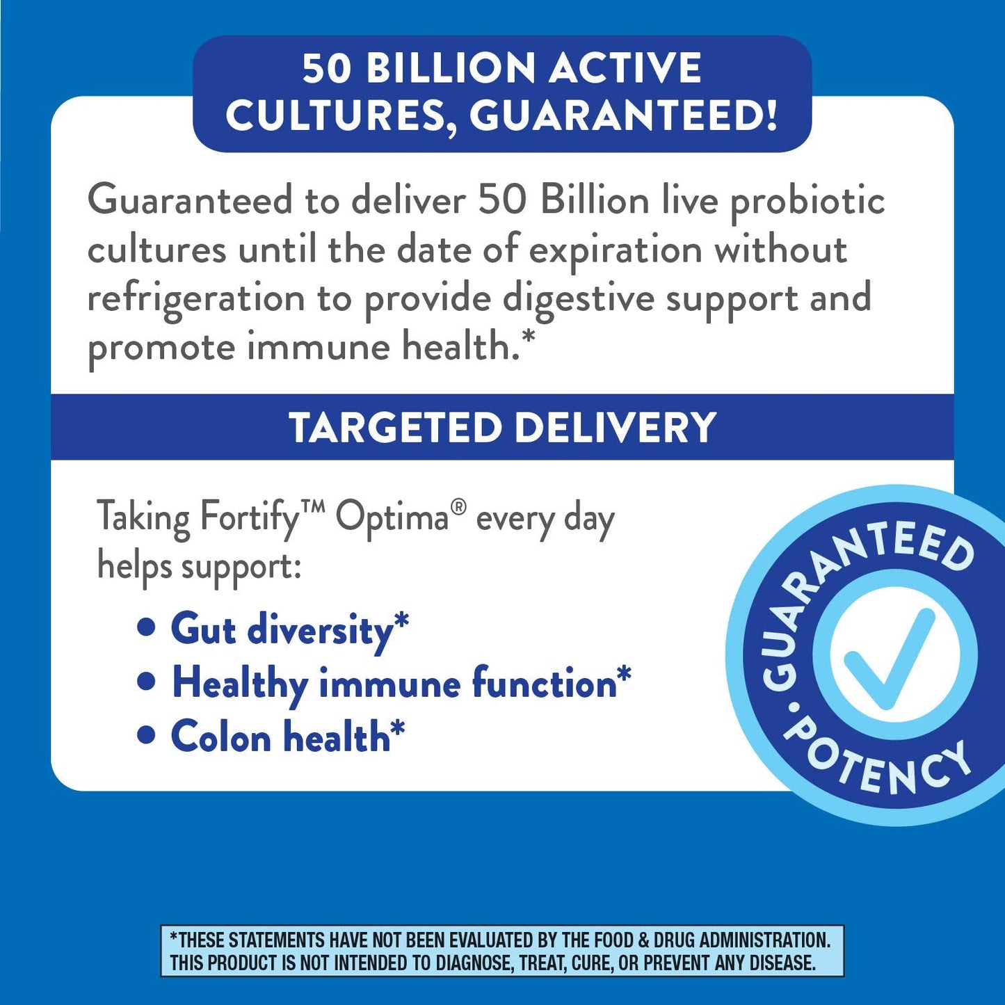 Nature's Way Fortify Optima Probiotic for Adults 50+ – 50 Billion Cultures, Digestive & Immune Support, 30 Capsules