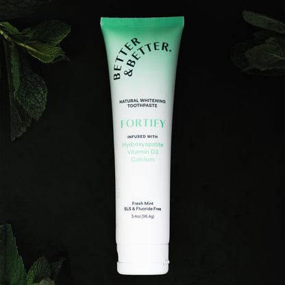 Fortify Hydroxyapatite Toothpaste | Vitamin D3 & Calcium | Fluoride & SLS Free | Vegan Whitening Mint | 3.4oz 3 Pack