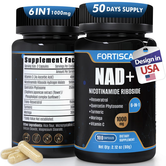 FORTISCA NAD+ 1000mg Liposomal NAD+ with Resveratrol – 100 Caps