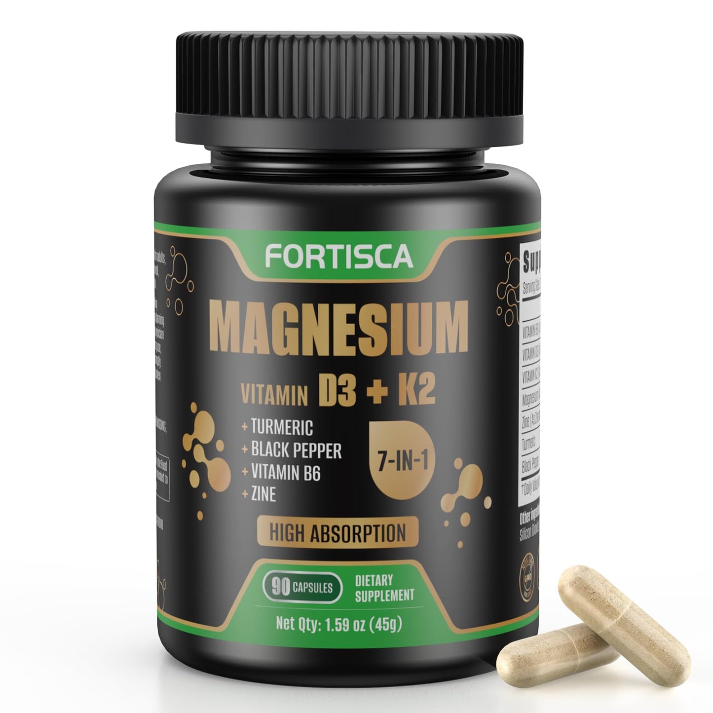 FORTISCA 7-in-1 Magnesium Glycinate 300mg — Sleep, Muscle & Bone Health (90 Capsules)