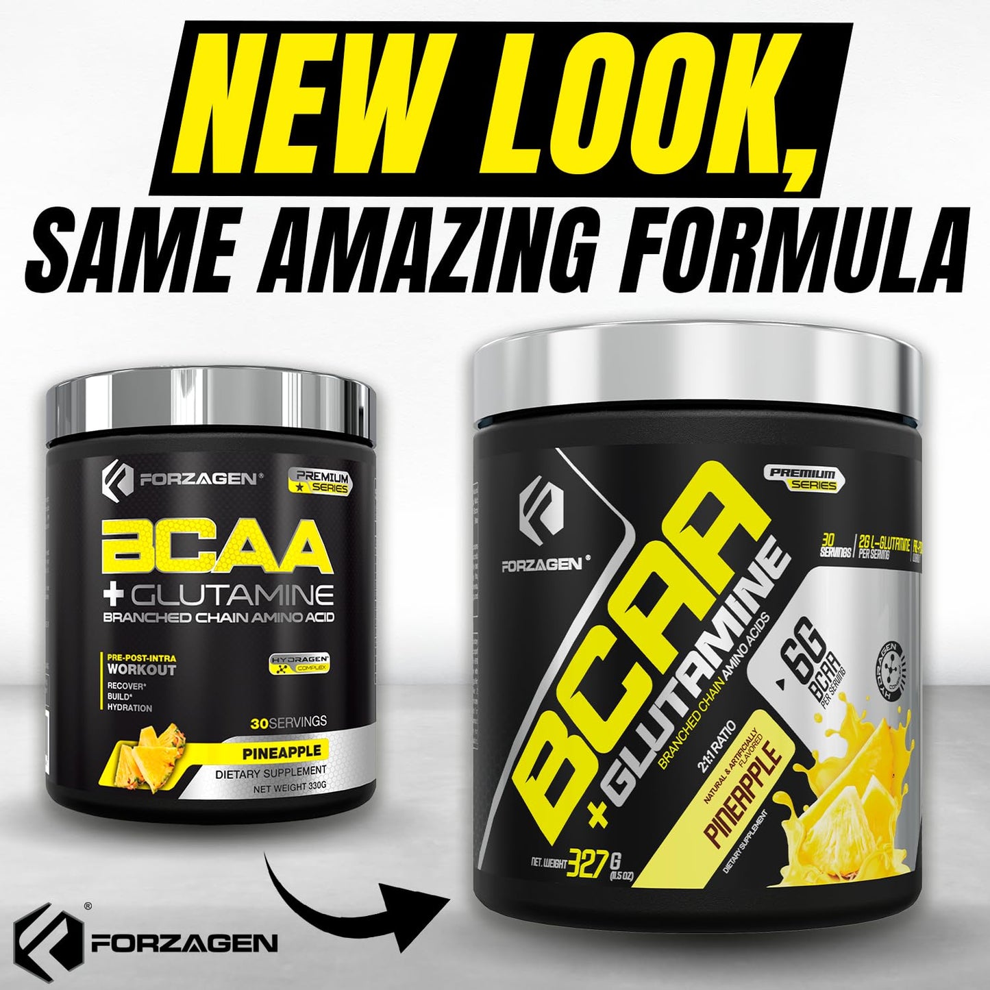 Forzagen BCAAS Amino Acids Powder with Glutamine BCAA Powder, Branched Chain Amino Acids Supplements Powder, BCAA Lean Energy Pre Workout - Post Workout Muscle Recovery Powder, 30 Servings