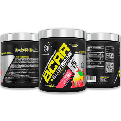 Forzagen BCAAs Amino Acids Powder with Glutamine – BCAA Supplements for Lean Energy, Pre & Post Workout Recovery | 30 Servings