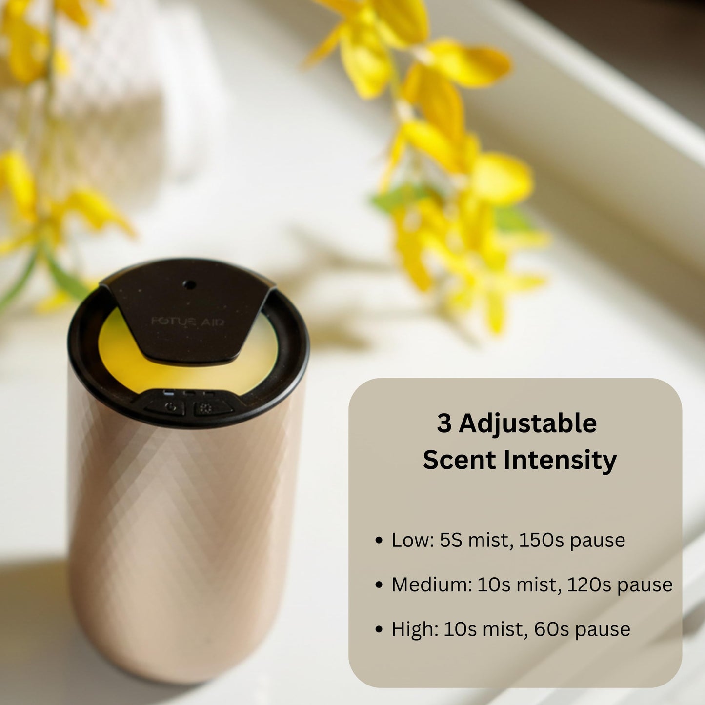 FOTUS AIR Waterless Diffuser – Portable USB-C Aromatherapy for Home, Car & Office | 3 Mist Levels, 15ml