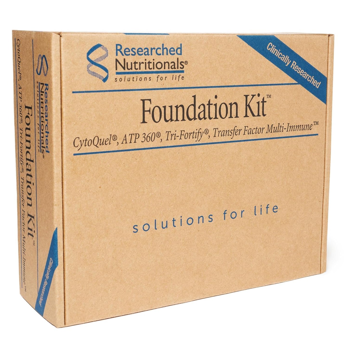 Researched Nutritionals Foundation Kit - Tri-Fortify Liposomal Glutathione (450mg) Watermelon, Transfer-Factor Multi Immune, ATP 360 & CytoQuel to Support Energy, Immunity, Cytokine Response & Detox