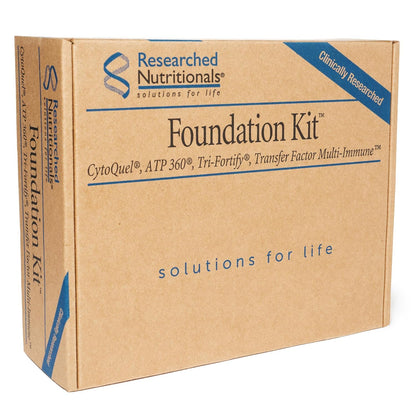 Researched Nutritionals Foundation Kit - Tri-Fortify Liposomal Glutathione (450mg) Watermelon, Transfer-Factor Multi Immune, ATP 360 & CytoQuel to Support Energy, Immunity, Cytokine Response & Detox