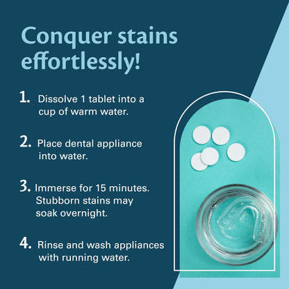 M3 Naturals Overnight Whitening Retainer Cleaner – 4 Month Supply, 120 Tablets