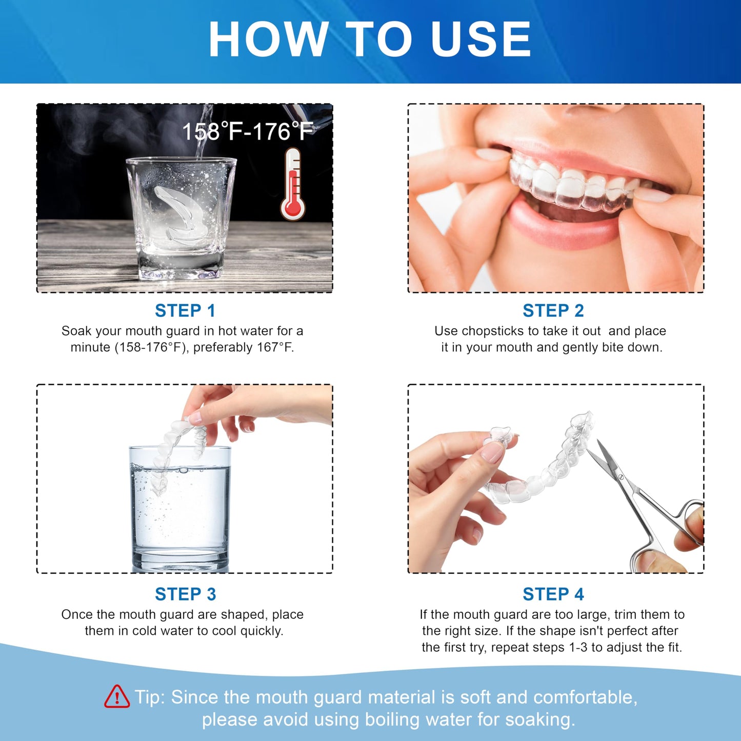 Anti Grinding Mouth Guard for Night Teeth Clenching - 4 Pack