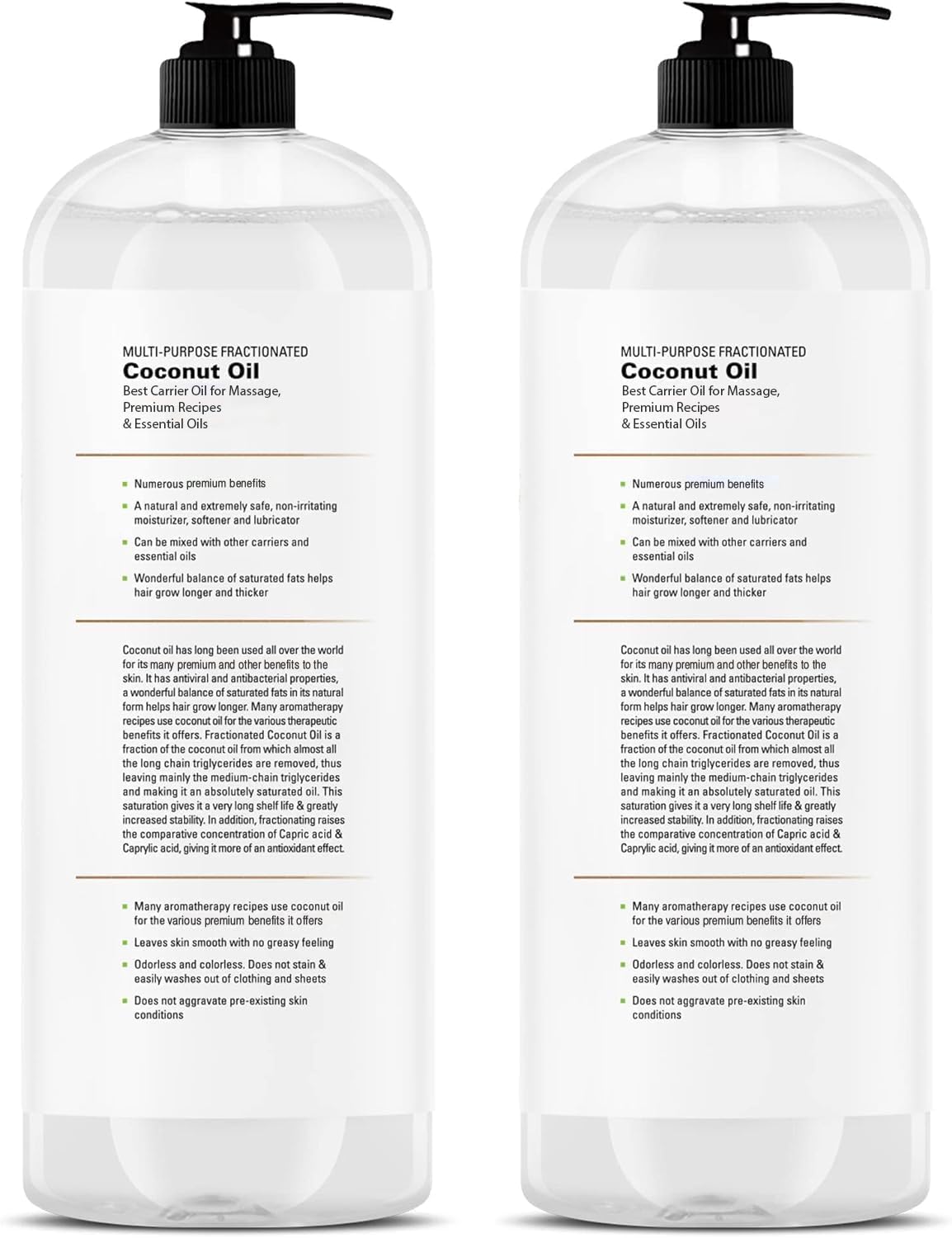 Majestic Pure Fractionated Coconut Oil – 16 fl oz (Pack of 2)