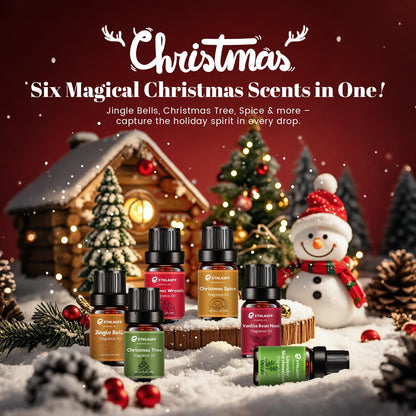 Fragrance Oil Christmas Set – Jingle Bells, Christmas Tree, Gingerbread & Vanilla Bean Noel for DIY Candles & Soap