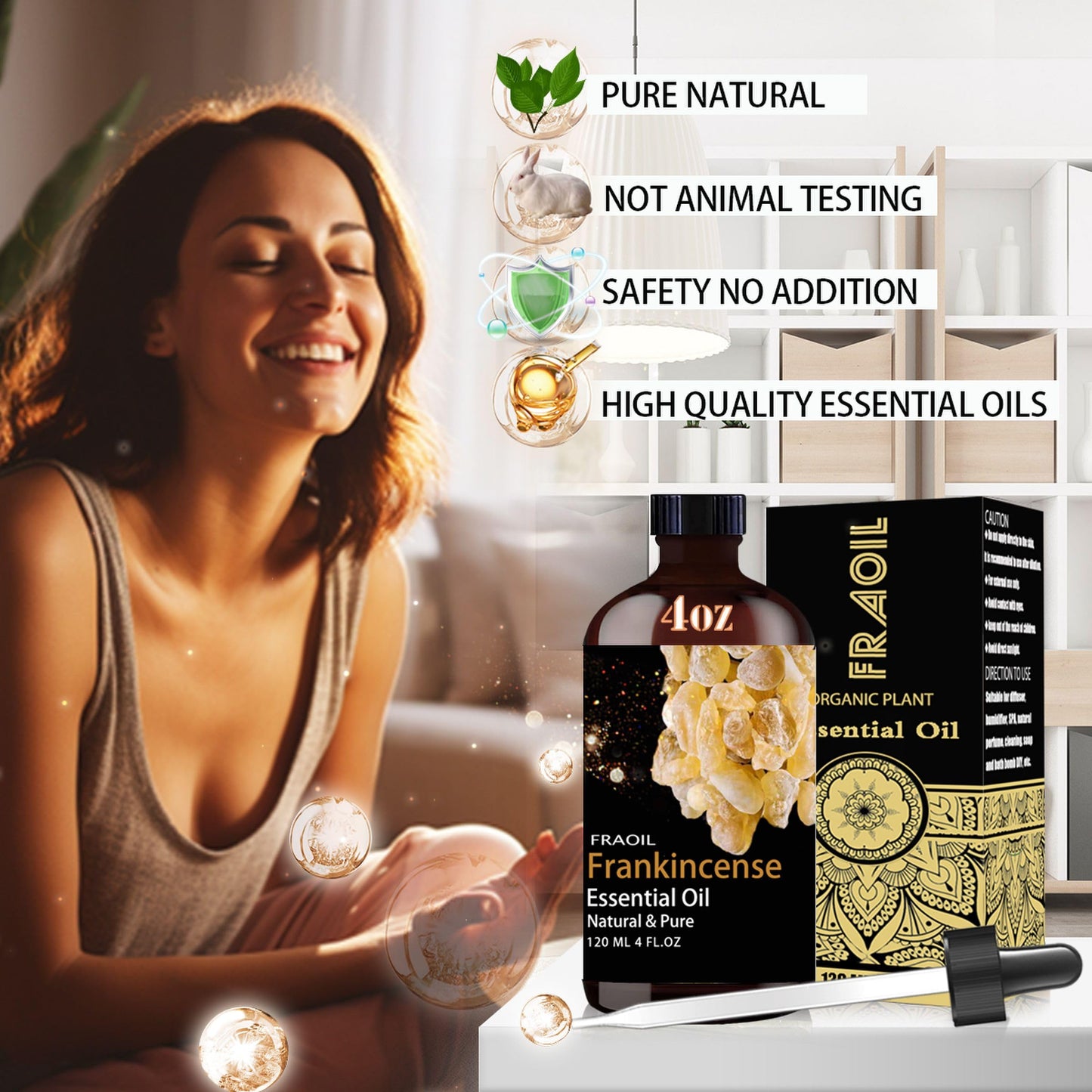 Frankincense Essential Oil 4 Oz (120 ml) – FRAOIL, Diffuser & DIY