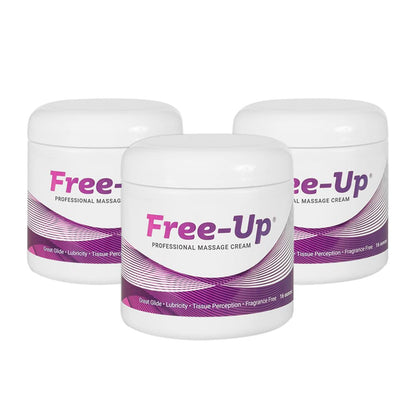 Free-Up Professional Massage Cream – Fragrance-Free, Non-Greasy, 16 oz Jar (3-Pack)