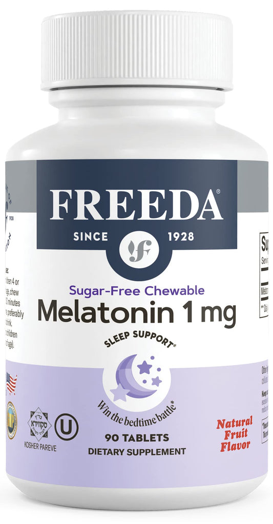 FREEDA Melatonin 1 mg Sugar-Free Chewables – Sleep Aid for Adults & Kids 3+