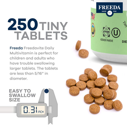 Freedavite Tiny Tablet – Moderate Multivitamin for Men & Women | 250 Count