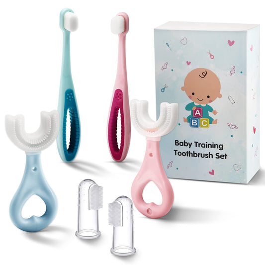 Frerdui 6-in-1 Baby Training Toothbrush Set – Infant to Toddler Oral Care
