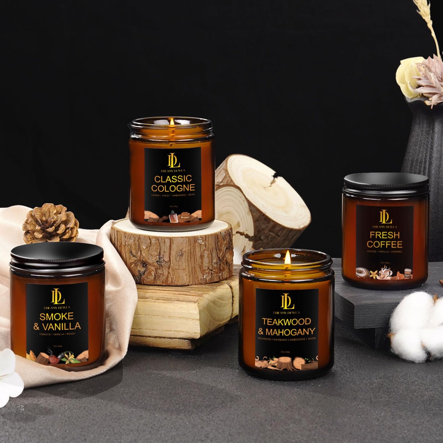 Fresh Coffee Candles | Coffee Scented Soy Candles, 50 Hour Burn Time, Natural Home Fragrance, Gifts for Men & Women