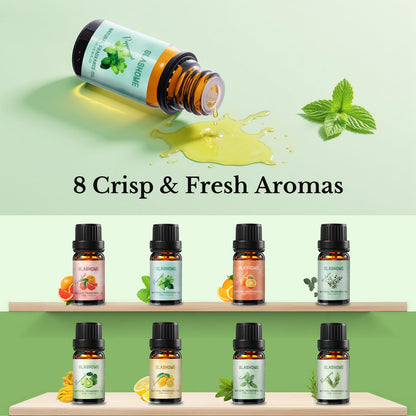 Fresh Essential Oils Set – 8 Pcs Aromatherapy Oils for Diffuser, Candles & Gifts