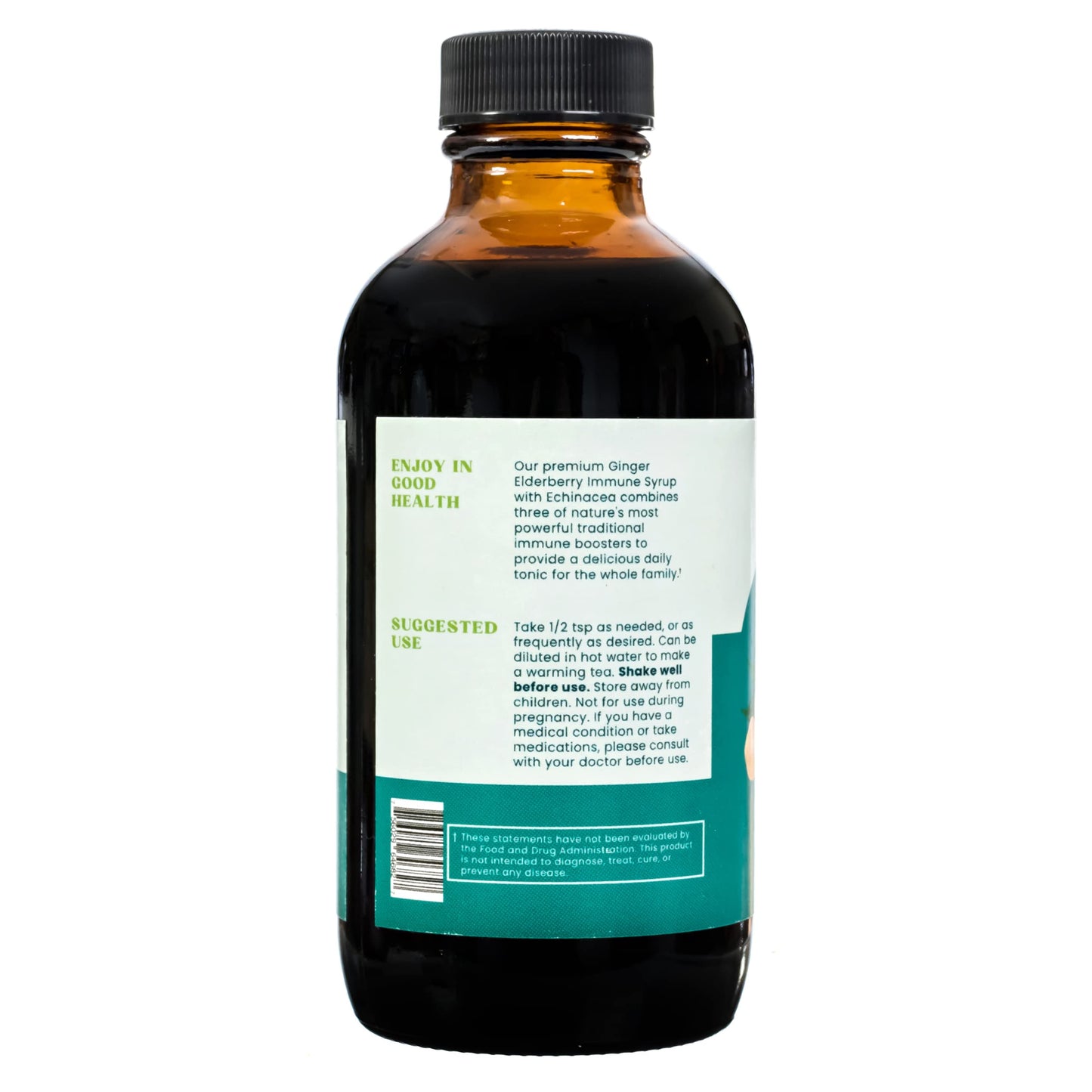 Ginger Elderberry Immune Syrup with Echinacea, Vitamin C & Honey - Organic 4 fl oz | Earthn
