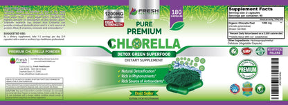 FRESH HEALTHCARE Premium Chlorella Supplement – 1200mg Vegan Capsules