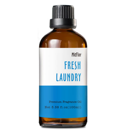 Fresh Laundry Fragrance Oil 3.38 oz / 100 ml | MitFlor Single Scented Oil for Soap, Candles & Diffusers