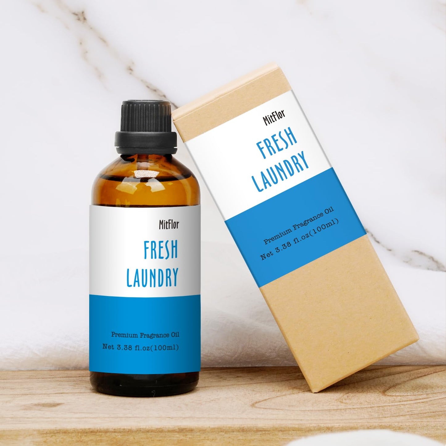 Fresh Laundry Fragrance Oil 3.38 oz / 100 ml | MitFlor Single Scented Oil for Soap, Candles & Diffusers