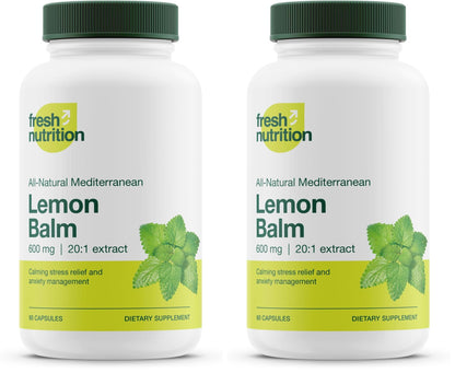 Fresh Nutrition Lemon Balm Extract Capsules Pack of 2 – 600 mg