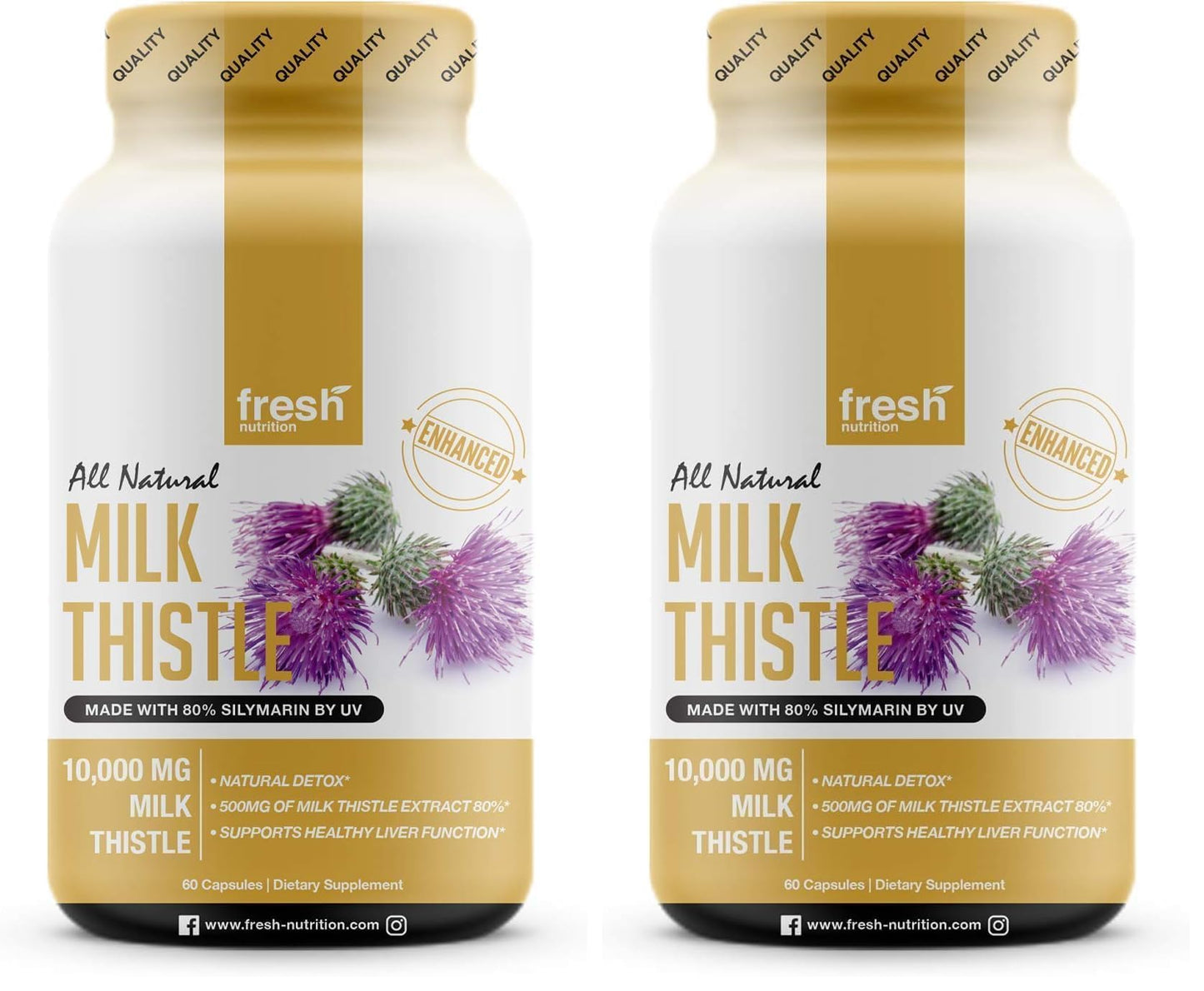 Fresh Nutrition Milk Thistle Capsules 10,000mg - Pack of 2