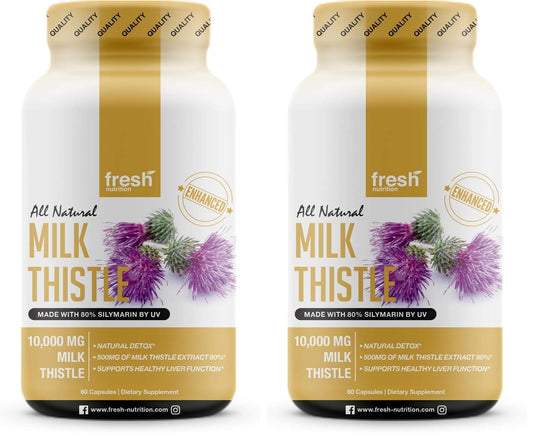 Fresh Nutrition Milk Thistle Capsules 10,000mg - Pack of 2