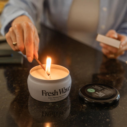 Fresh Wave Odor Eliminating Candle – 7 oz Soy, Safe Plant-Based Odor Relief, 30 HOUR BURN TIME
