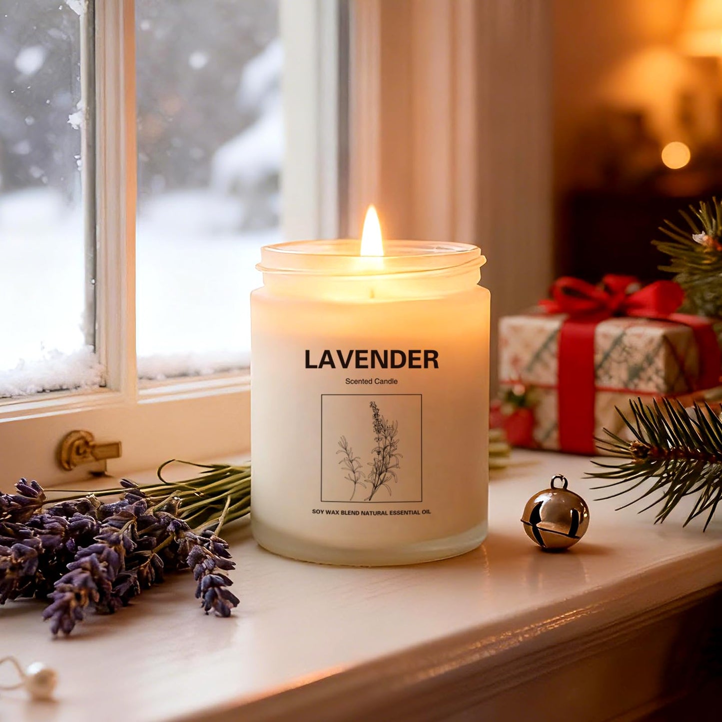 6-Pack Scented Candle Gift Set – Lavender & Fresh Wood Soy Candles