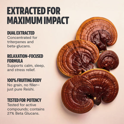 FreshCap Mushrooms Reishi Powder — 14,000mg Organic Dual-Extract, 60 Servings