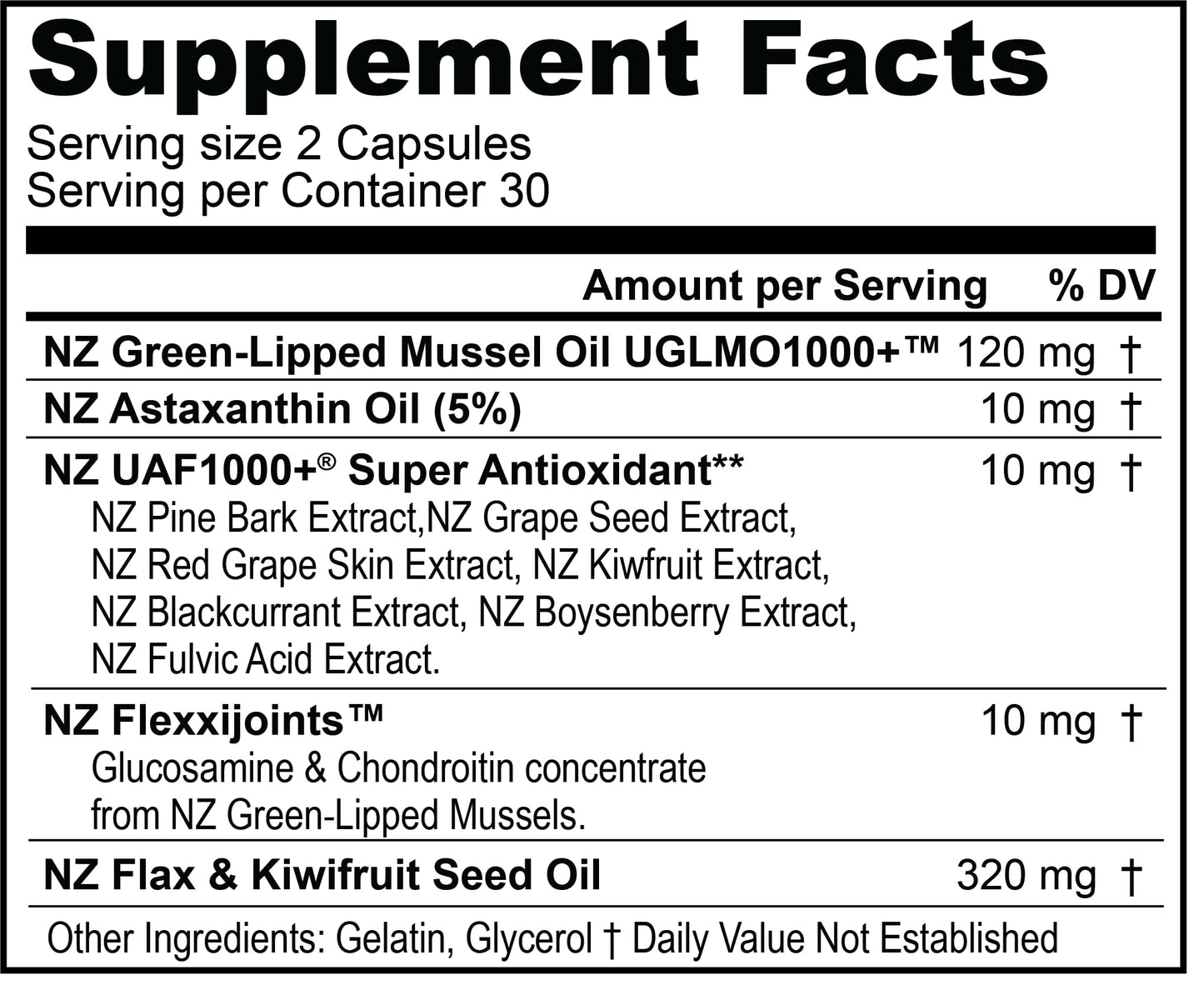 FREZZOR Omega 3 Black – Joint Comfort, NZ Green-Lipped Mussel Oil, 60 Softgels