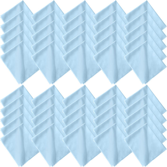 Frienda 50 Pcs Microfiber Cleaning Cloths for Glasses – 7x6 Inch Lens & Screen Cleaning (Blue)