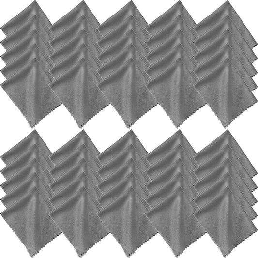 Frienda 50 Pcs Microfiber Cleaning Cloths for Glasses – 7x6 in, Dark Gray