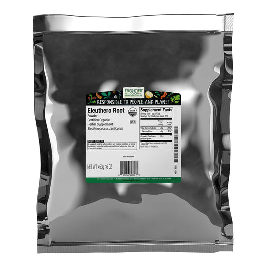 Frontier Co-op Eleuthero Root Powder - Organic Kosher 1 lb Bulk Bag | Eleutherococcus senticosus