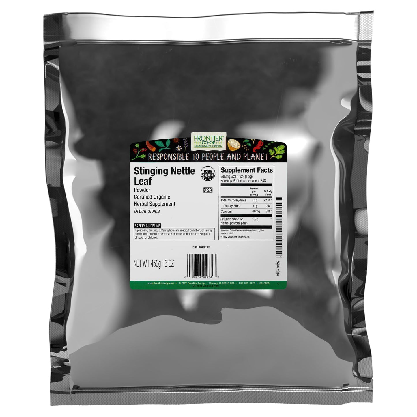 Frontier Co-op Organic Ground Stinging Nettle Leaf 1lb | Organic Nettle Leaf for Teas & Cooking