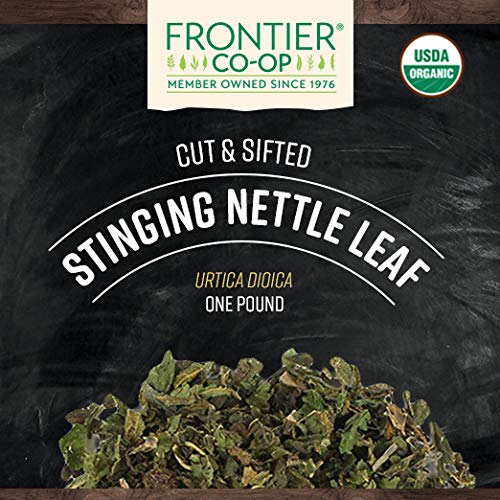 Frontier Co-op Organic Nettle Leaf, Cut & Sifted for Nettle Tea — Kosher, 16 oz (Pack of 2)