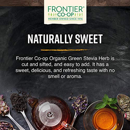Frontier Co-op Stevia Herb – Cut & Sifted Green, Certified Organic | 1 lb Bulk