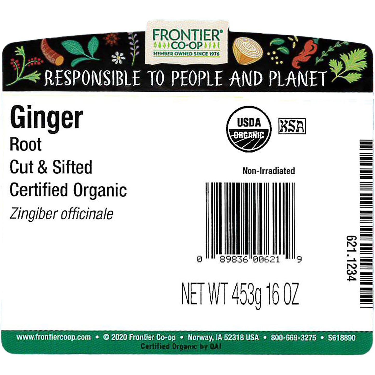 Bulk Ginger Root, Cut & Sifted, 16 oz - Frontier Organic Ginger | Frontier Natural Products