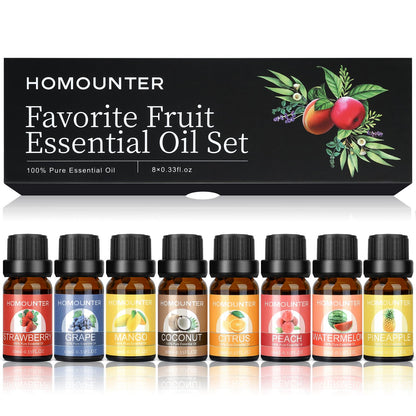 Fruit Essential Oil for Diffusers Natural Fruity Fragrance Oil for Candle & Soap Making - 8 Pack 10ML