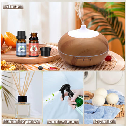 Fruit Essential Oil for Diffusers Natural Fruity Fragrance Oil for Candle & Soap Making - 8 Pack 10ML