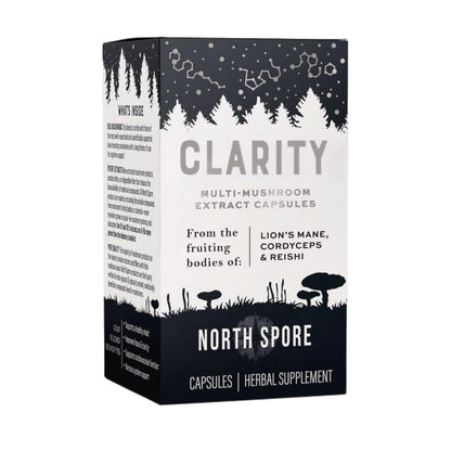 North Spore Clarity Mushroom Extract Capsules | Lion's Mane, Reishi & Cordyceps – 120ct