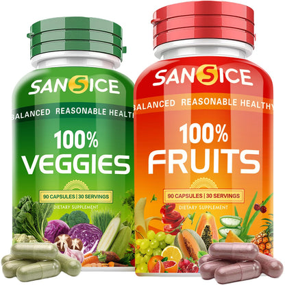 Fruits & Veggies Supplement – Natural Fruit & Vegetable Vitamins for Women, Men & Kids | Soy Free & Non-GMO