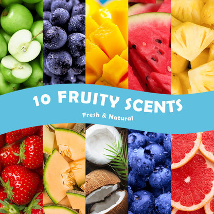 Fruity Fragrance Oils Set for Candle & Soap Making | Holamay Premium 10x5ml – Coconut, Strawberry, Mango, Pineapple & More