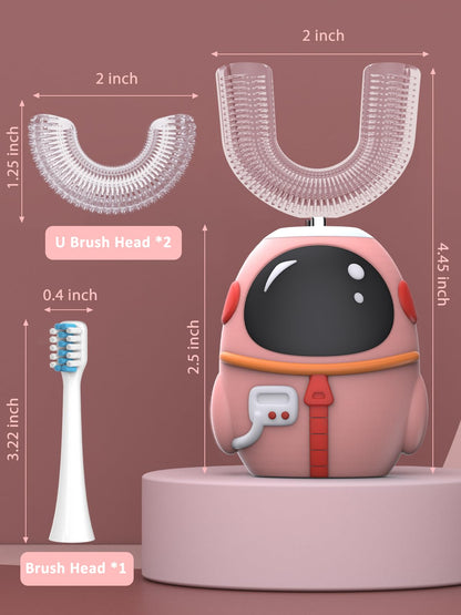 FTOYIN Kids U-Shaped Electric Toothbrush - 5 Modes, 45s Reminder, IPX7