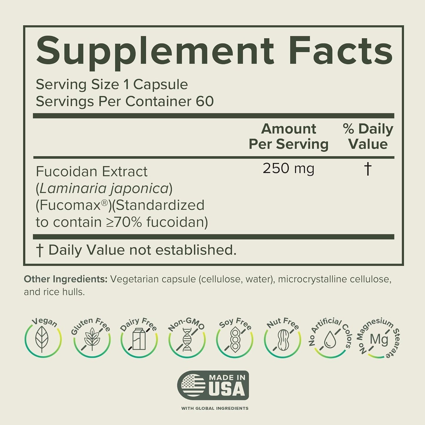 Prominent Nutrition Fucoidan Gut Health & Immune Support Supplement – 250mg, 60 Count – Premium Brown Seaweed Extract – 2 Pack