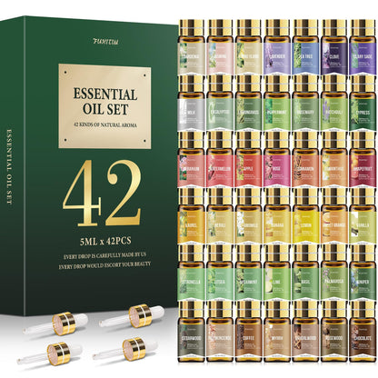 FUHITIM 42x5ml (0.17oz) Essential Oil Set – Premium Aromatherapy Gift for Diffuser
