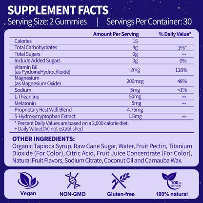 FUJI ORCHARD Melatonin Gummies 5mg – Sleep Aid, Sugar Free, Vegan | 60 Gummies
