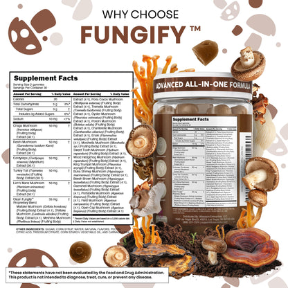 Clean Nutra Lions Mane Gummies — Memory & Focus with Cordyceps, Reishi & Immune Support