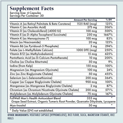 FullWell Fertility Multivitamin for Men & Women | Daily Conception Support & Sperm Health | Dietitian-Formulated
