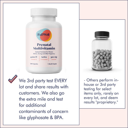 FullWell Prenatal Multivitamins with Choline | RD-Formulated & Bioavailable